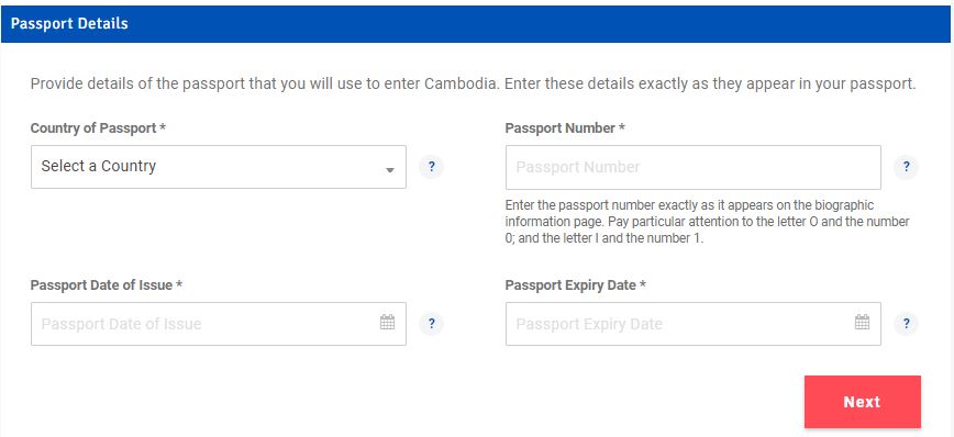 étape de demande de visa au Cambodge 2